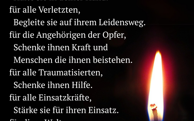 Gebet für die Betroffenen des Amoklaufs vom 10.06.2025 in Graz